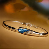 KUNIU Water Drop Vintage Silver Bracelet Crystal Bracelets Jewelry Accesories  Exquisite Women Ladies Female Trendy Handmade